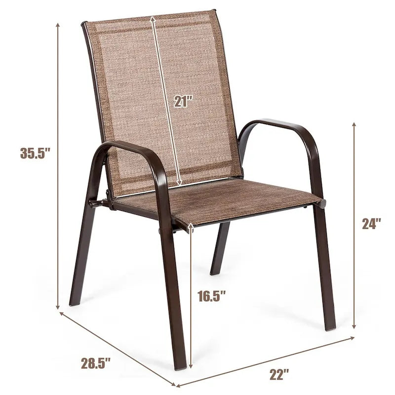 Costway Lot de 4 chaises de jardin et de terrasse avec accoudoirs – Voir détails