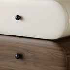 Table de chevet moderne bicolore avec tiroirs de rangement