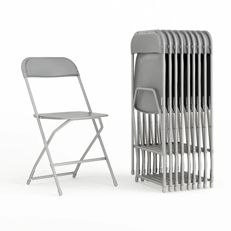 Chaise pliante en plastique – Lot de 10 – Capacité de poids de 295 kg – Chaise d'événement