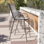 Lot de 4 tabourets de bar d'extérieur avec matériau Flex Comfort - Tabouret de terrasse