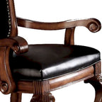 Fauteuil De Ville Château (Lot de 2) en PU Noir et Cerisier