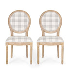 Chaises de salle à manger en tissu de style campagnard français - NH419413