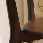 Chaise de salle à manger moderne sans accoudoirs, en bois, à dossier bas et ouvert