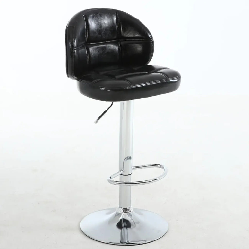 Tabouret de bar réglable pivotant en cuir contemporain
