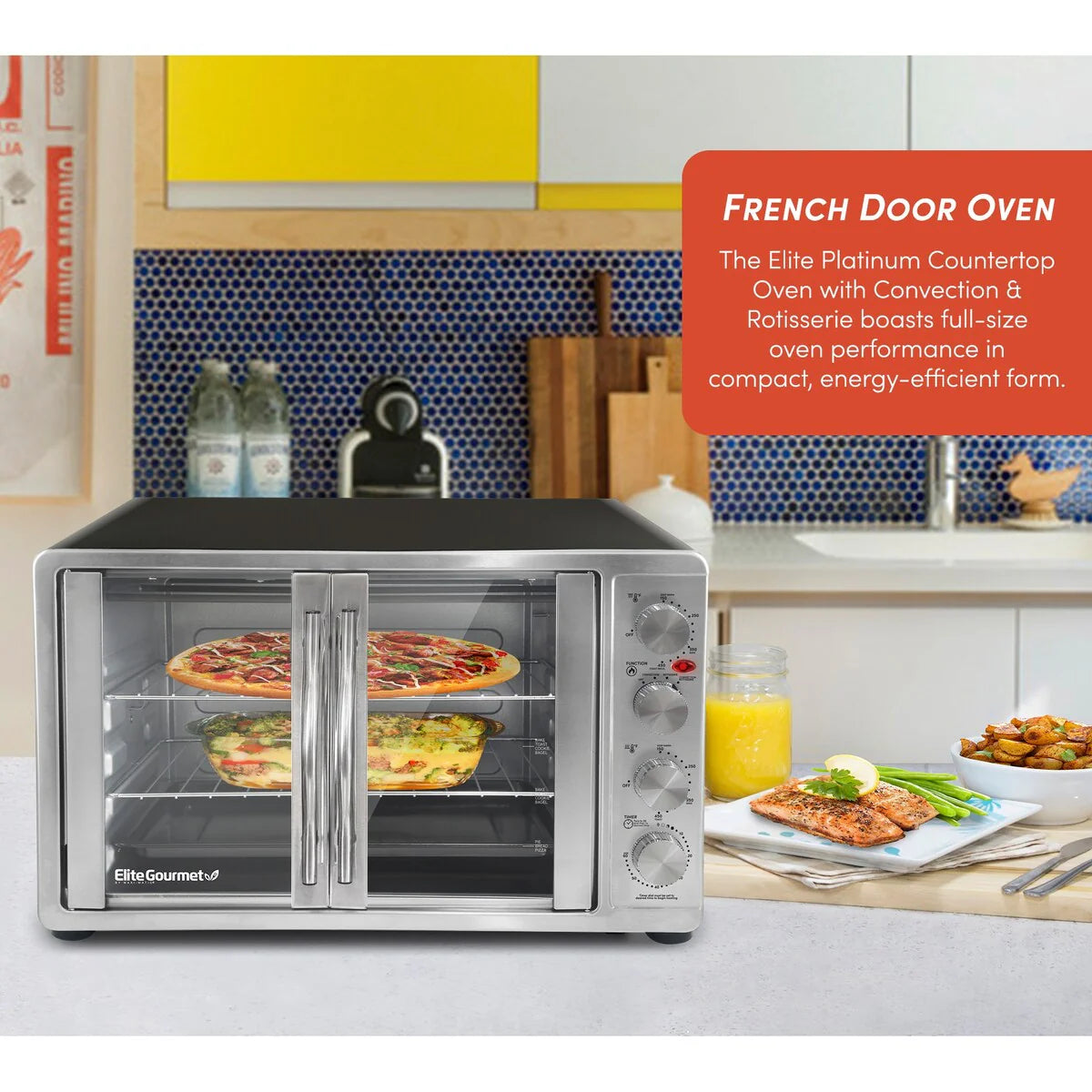 Four à double porte Elite Platinum avec rôtissoire et convection