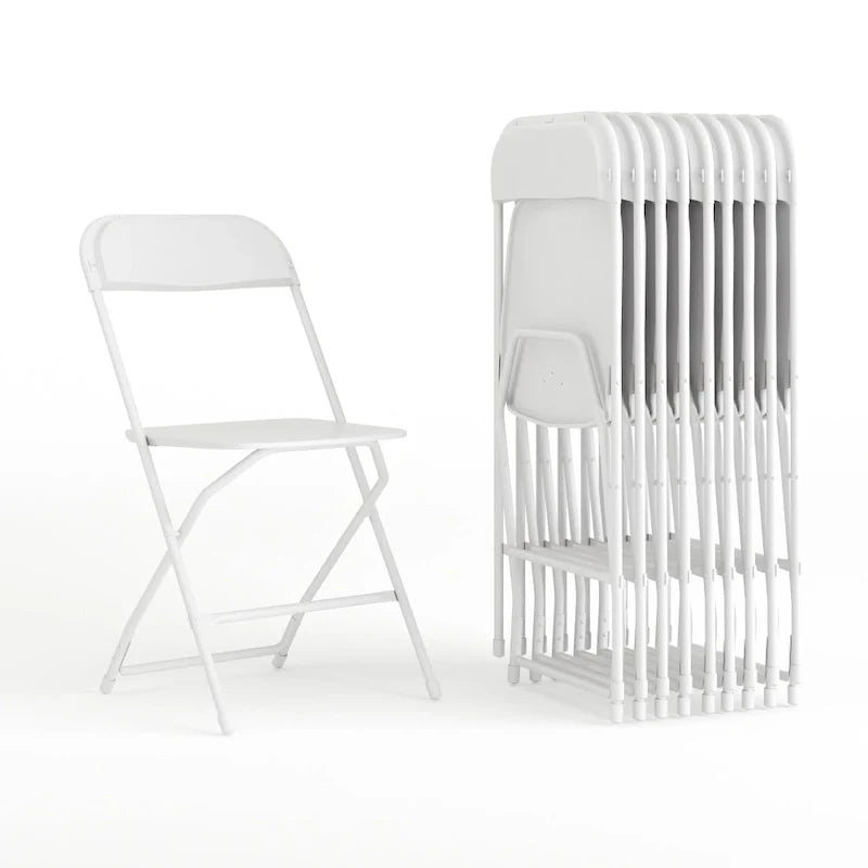 Chaise pliante en plastique – Lot de 10 – Capacité de poids de 295 kg – Chaise d'événement