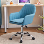 Chaise de bureau pivotante en cuir gris élégant