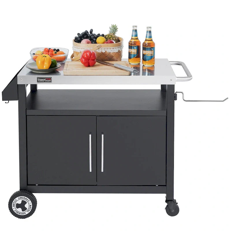 Table de préparation et desserte de cuisine mobile Royal Gourmet avec rangement