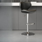 Tabouret de bar réglable pivotant à coussin en cuir