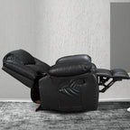 Fauteuil inclinable massant et chauffant en cuir, assise large et durable