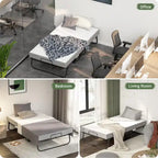 Lit pliant avec matelas en mousse à mémoire de forme de 12,7 cm, lit d'appoint pliable avec roulettes