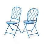 Ensemble bistrot pliant en métal Glitzhome pour extérieur, 3 pièces, table et chaises de patio