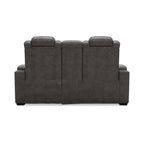 Signature Design by Ashley HyllMont – Causeuse inclinable électrique grise avec console – 71,75 po L x 39 po P x 44 po H